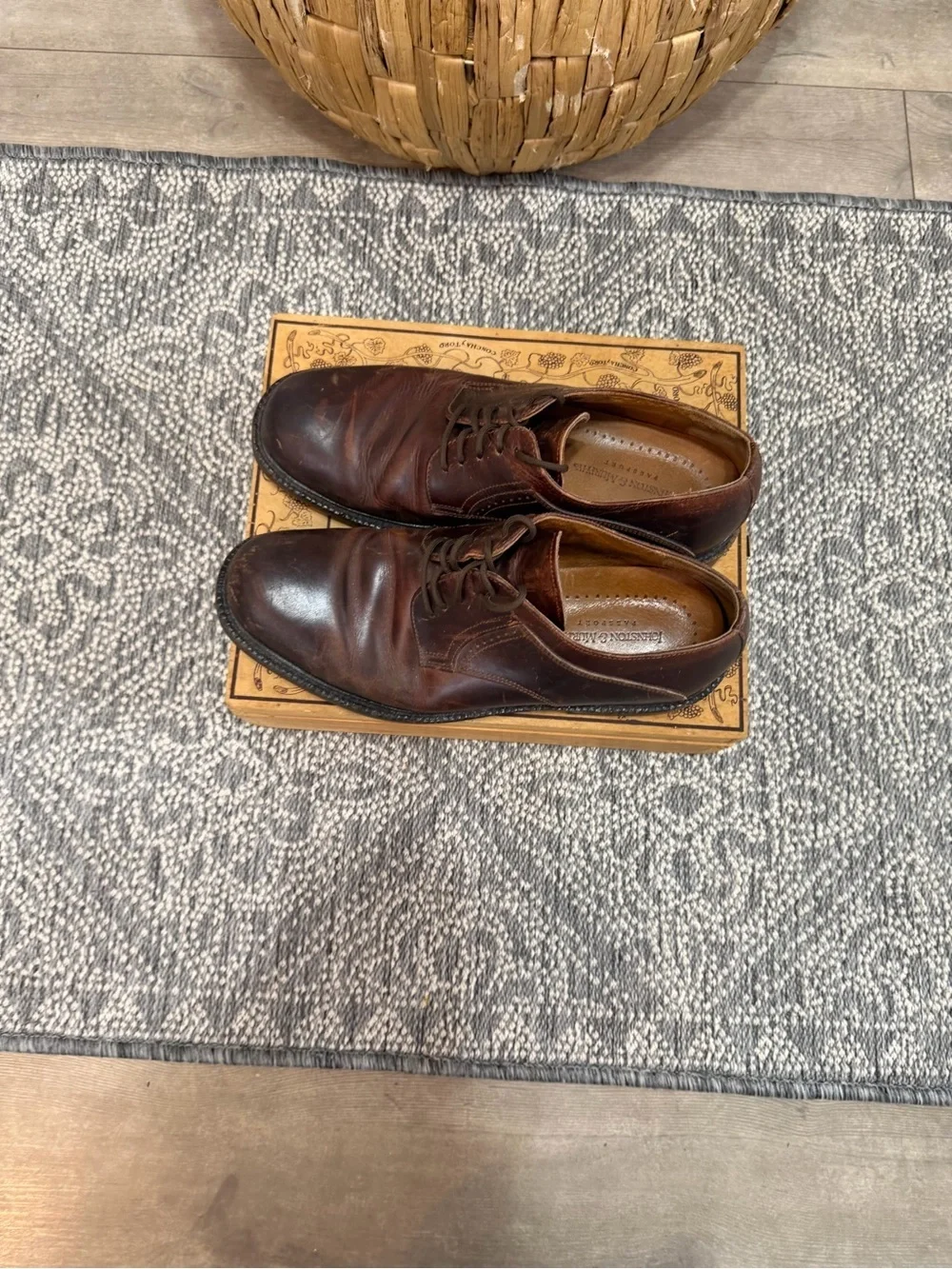 Johnston & Murphy Men’s Brown Leather Derby Oxfords Dress Shoes Size 10.5